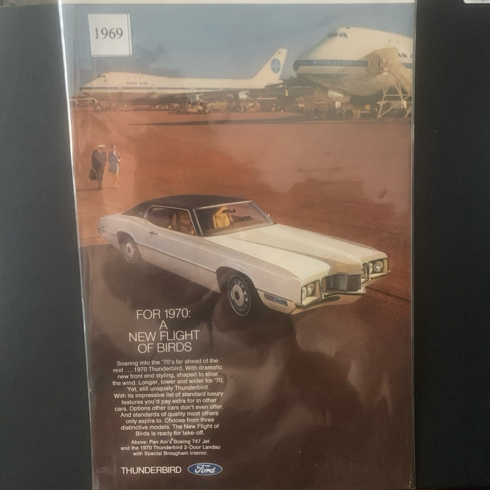 Vintage 1969 Ford Thunderbird New Flight Of Birds Ad Advertisement